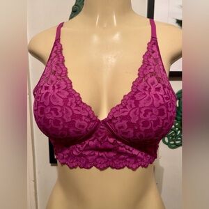 Sexy Magenta Floral Lace Push-Up Bra 36B – Maidenform Lingerie NWOT